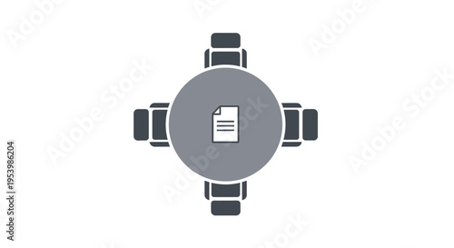 Meeting table with document on top.