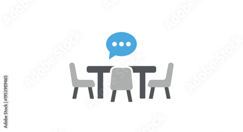 Simple table setting with chairs and conversation.