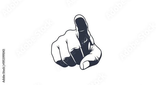 Illustration of a Hand Pointing Directly at the Viewer.
