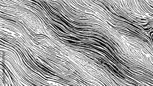 Black and white abstract pattern with wavy lines and texture unique graphic design element
