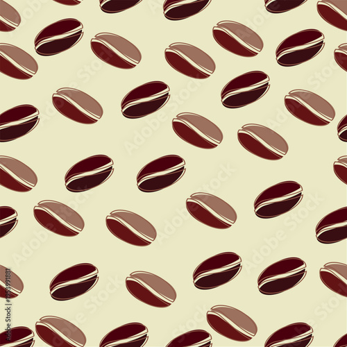 coffee beans seamless pattern