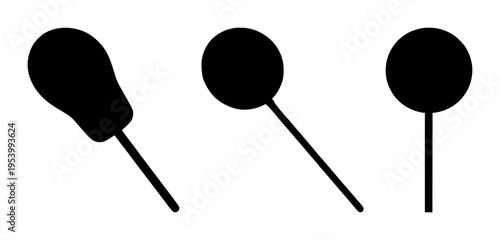 Lollipop set with spiral swirl patterns featuring sweets, candy, dessert with confection and treat