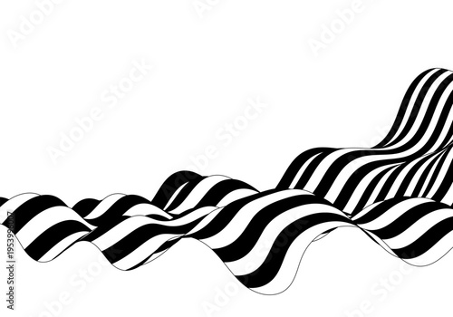 Elegant vector pattern of black wavy lines on a white background. Eps 10