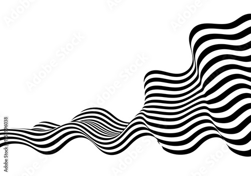 Aesthetic interpretation of sound vibrations in the form of curved monochrome lines. Eps 10