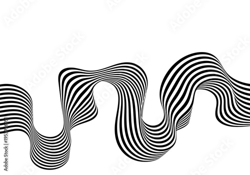 Stylized wavy ribbon with a high level of detailing for vector design.