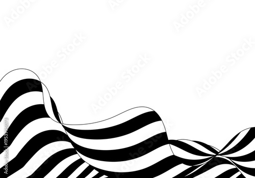 Abstract symbol of infinite motion in the form of a striped curved composition. Eps 10