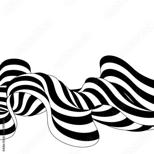 Decorative linear ribbon with plastic deformation effect and visual rhythm. Eps 10