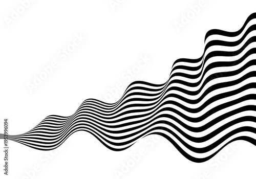 Modern interpretation of classic op-art through complex deformations of linear flow. Eps 10
