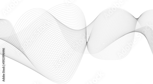 Thin wavy line abstract background. Wavy line horizontal divider outline minimalist background. Abstract black lines wave curve motion on white background.