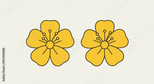 Two Yellow Flowers Side by Side.