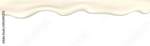 Yogurt wave realistic 3d texture, dripping cream.