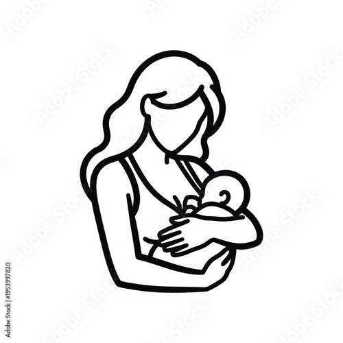 Mother Baby Feeding Icon Commercial Usage