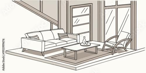 A detailed illustration of a construction site with various tools and materials.