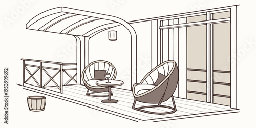 A detailed sketch of a rustic wooden structure with a car parked inside.