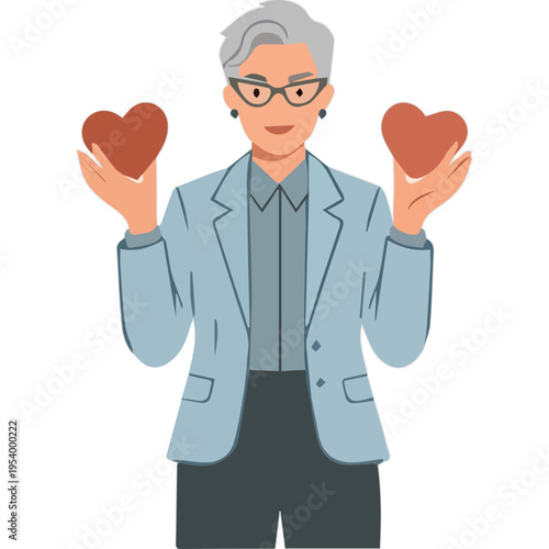 Heart Lady Vector Element