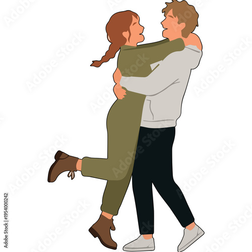Lift Hug Vector Element