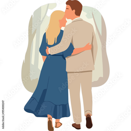Wedding Walk Vector Element