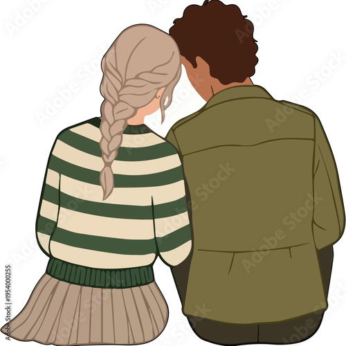 Green Braids Vector Element