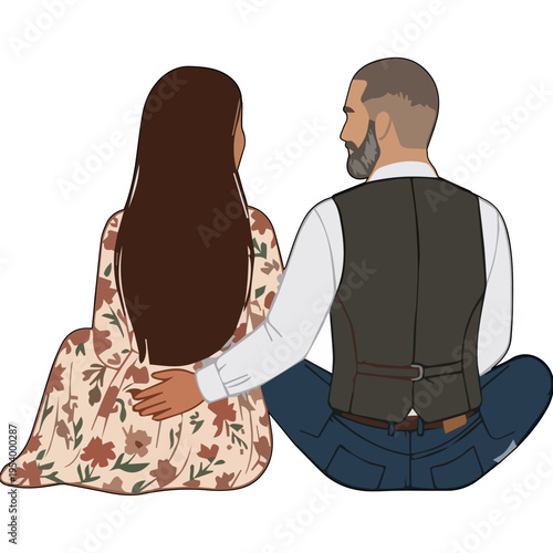 Floral Vest Vector Element