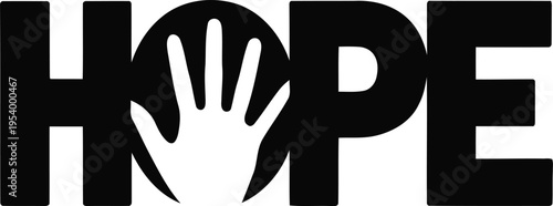 The hope logo with a hand inside the letter o