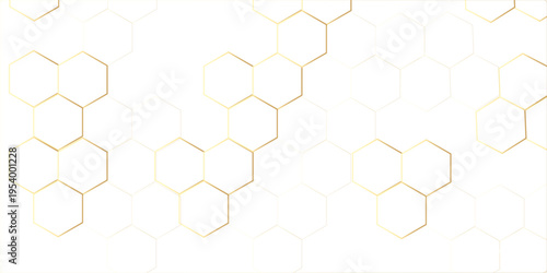 Seamless vector a geometric honeycomb pattern with yellow hexagonal cells creating a gold beehive texture for a 3d grid wallpaper design.