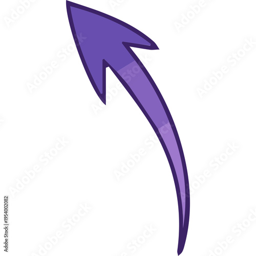 Curved Purple Upward Arrow Vector Element