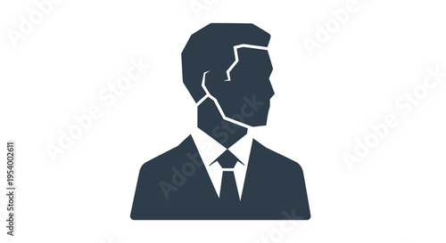 Businessman in suit and tie silhouette.