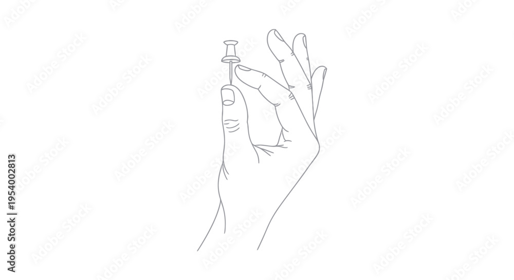 Obraz premium Hand holding small perfume bottle tightly.