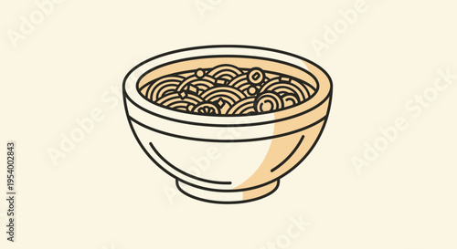 A bowl of noodles is served.