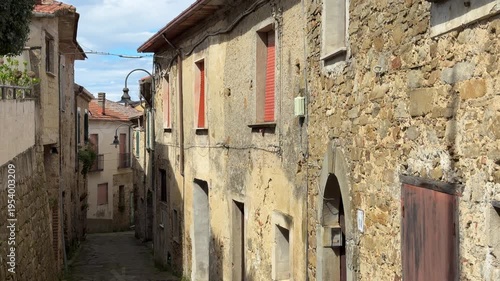 Perdifumo historic village alleys in Cilento Italy, narrow stone streets traditional architecture southern Italy