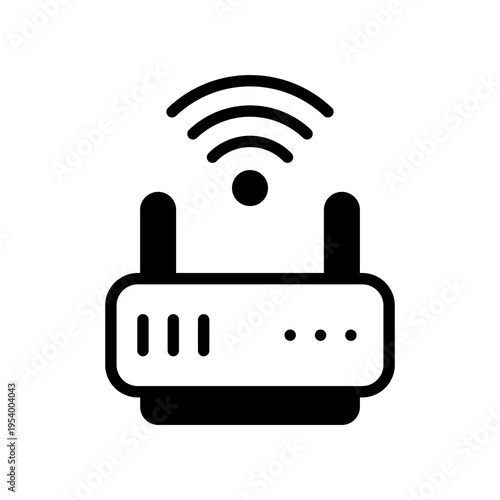 Wireless Wi-Fi Router Signal Icon Vector Illustration