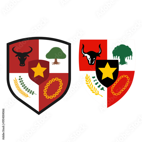 Indonesian Pancasila Shield Symbols with Five Principles