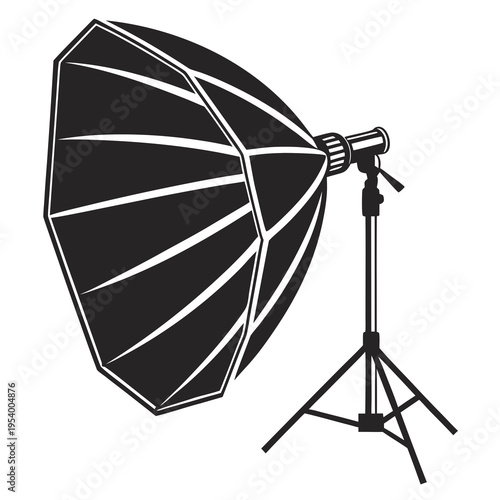 studio photography softbox light equipment on stand, vector illustration