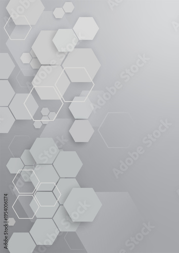 Abstract Geometric Hexagon Background for Technology, Business and Modern Des...
