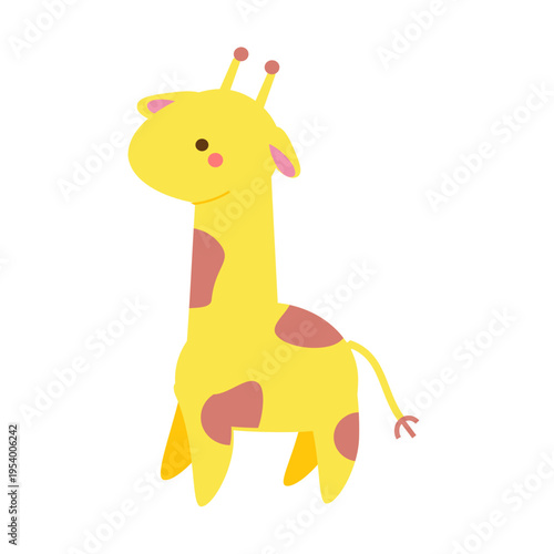 cute giraffe. Children and kids toy. Vector clip art