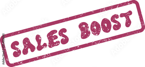 Sales Boost Rubber Stamp Icon for Increasing Revenue and Driving Business Growth