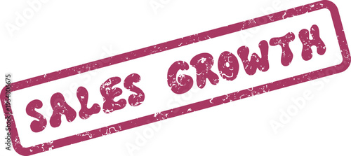 Sales Growth Business Stamp Mark Indicating Successful Market Expansion and Increased Revenue