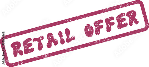 Distressed red textured stamp signifying an attractive retail offer for customers