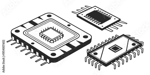 Assorted integrated circuits with varying pin configurations and designs