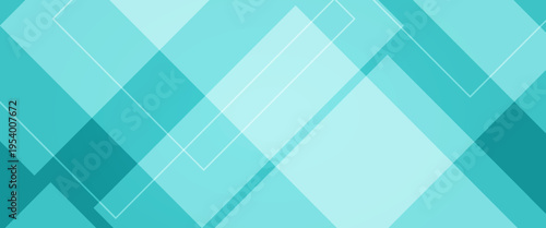 Abstract Turquoise and Teal Geometric Background with Overlapping Diagonal Shapes and Minimalist Professional Design for Modern Technology Web Banner and Corporate Identity Backdrop