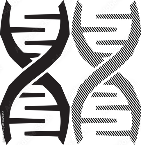 Illustration of a double helix structure representing dna and rna molecules.