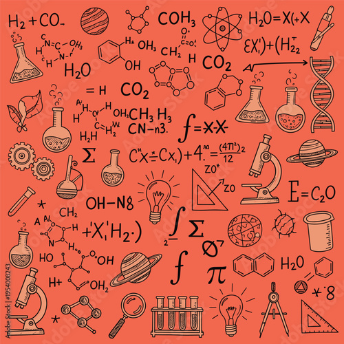 Science and chemistry laboratory equipment icons.