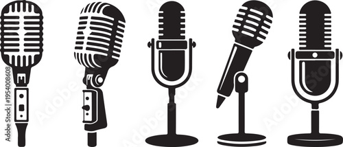 Iconic Vintage Microphones Collection for Recording Studio, Broadcast, and Entertainment Industry