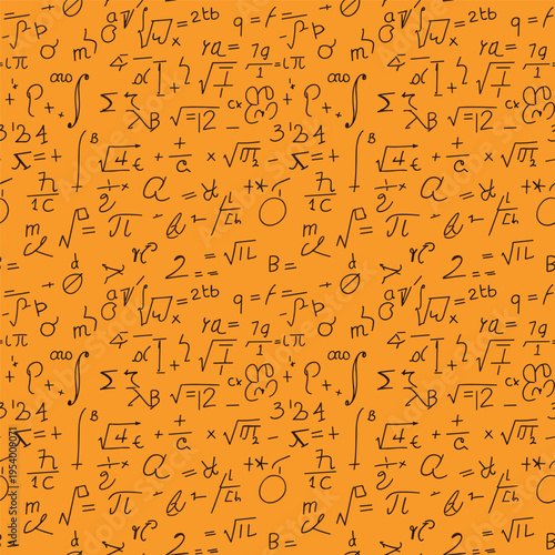 Mathematical Equations and Symbols Pattern.