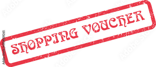 Red Shopping Voucher Discount Seal for Promotional Marketing and Retail Savings Offer
