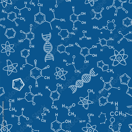 Science molecular structures and DNA.