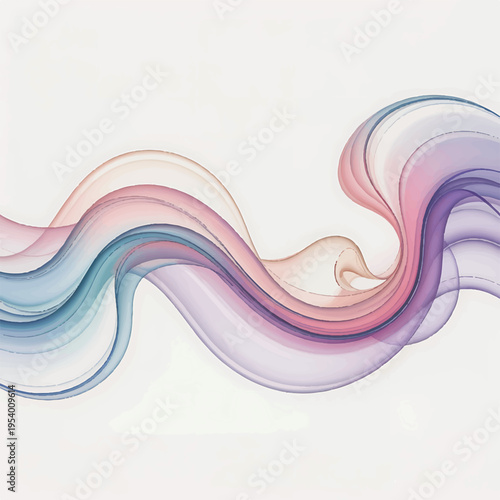 A digital art composition featuring a flowing colorful wave design