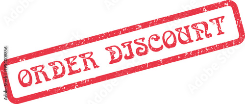 Order Discount Rubber Stamp Icon for Sales and Price Reduction Promotions