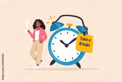 Woman and Alarm Clock Time