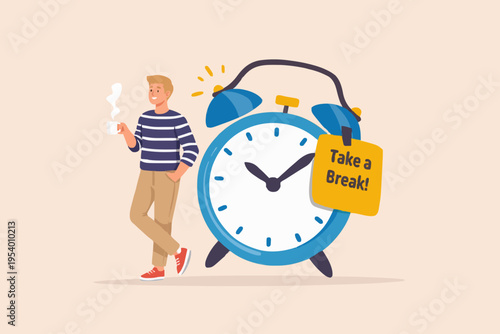 Man and Alarm Clock Break